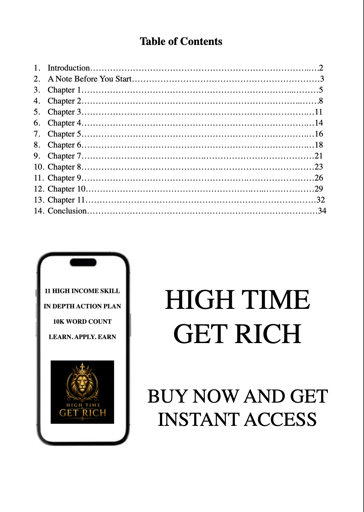 HIGH TIME GET RICH - Read it. Apply it. Build your future.